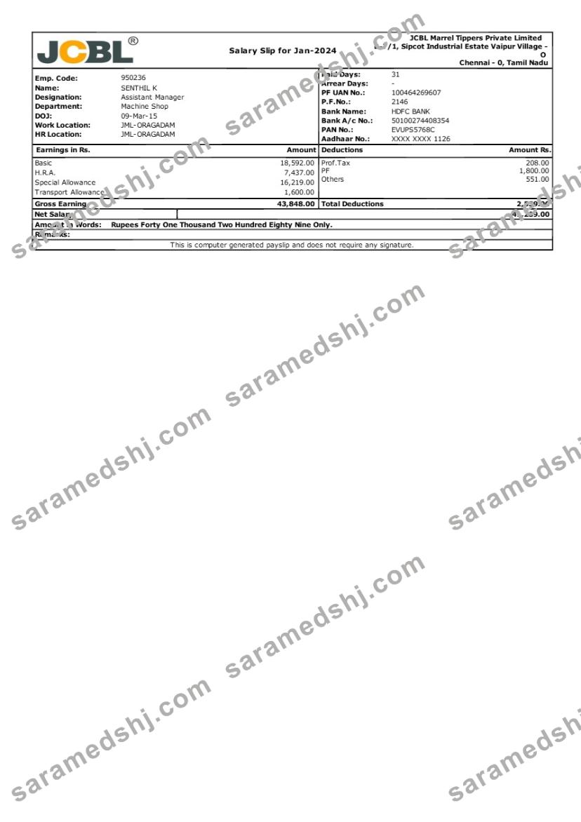JCBL Marrel Tippers manufacturer payslip template in Word and PDF formats.pdf, 1